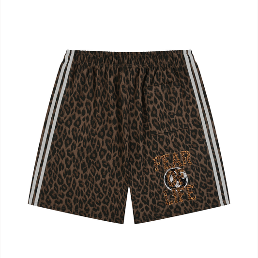 Unisex Heavyweight Leopard Drawstring swim Shorts