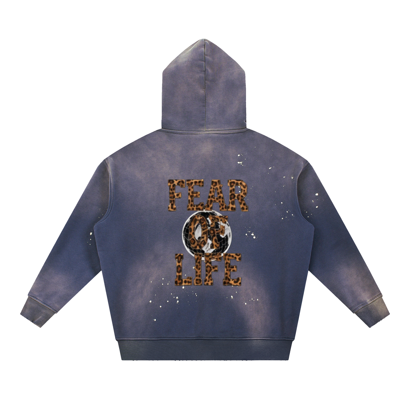 Vintage Washed Frayed Fleece Hoodie