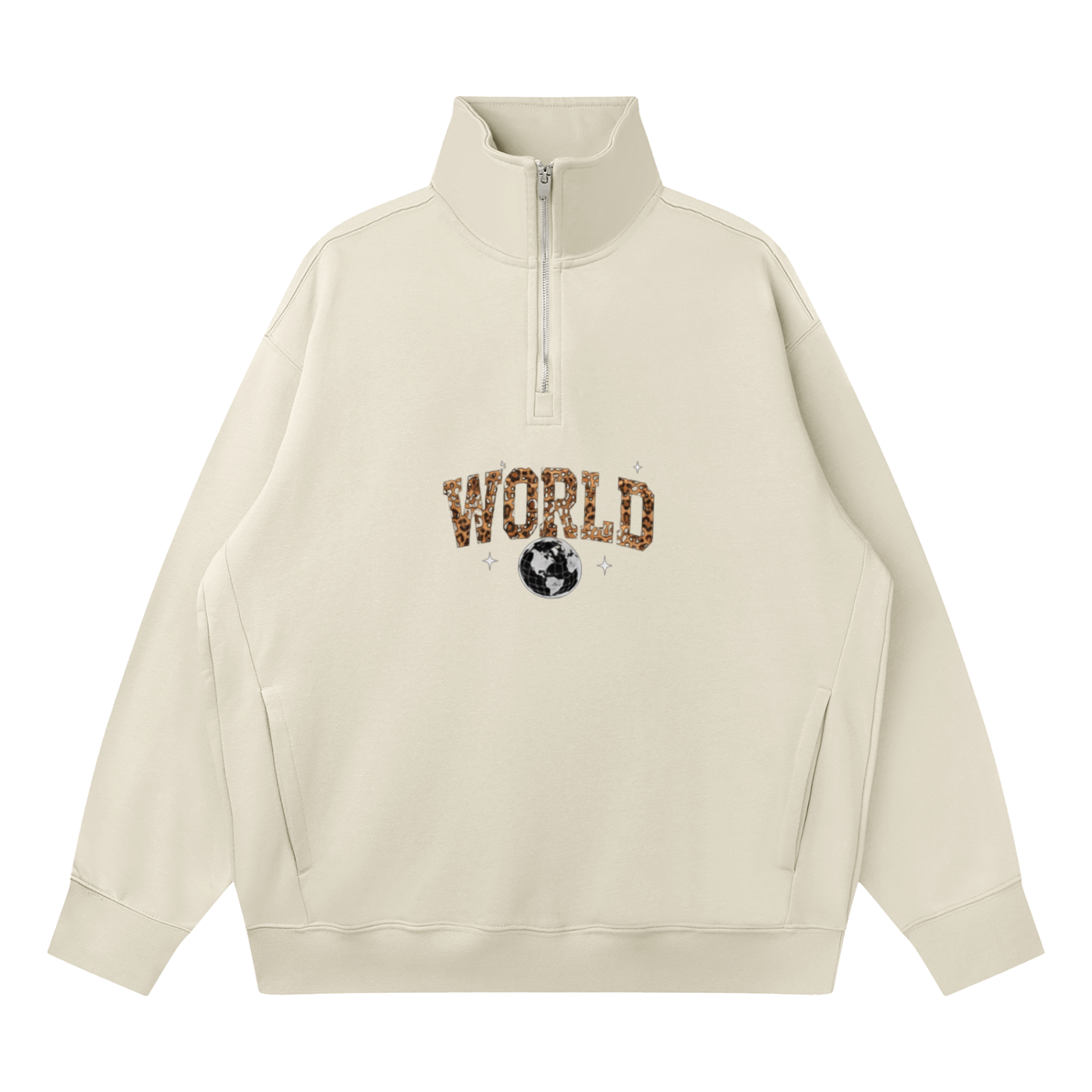 Quarter-Zip Drop Shoulder Sweatshirt