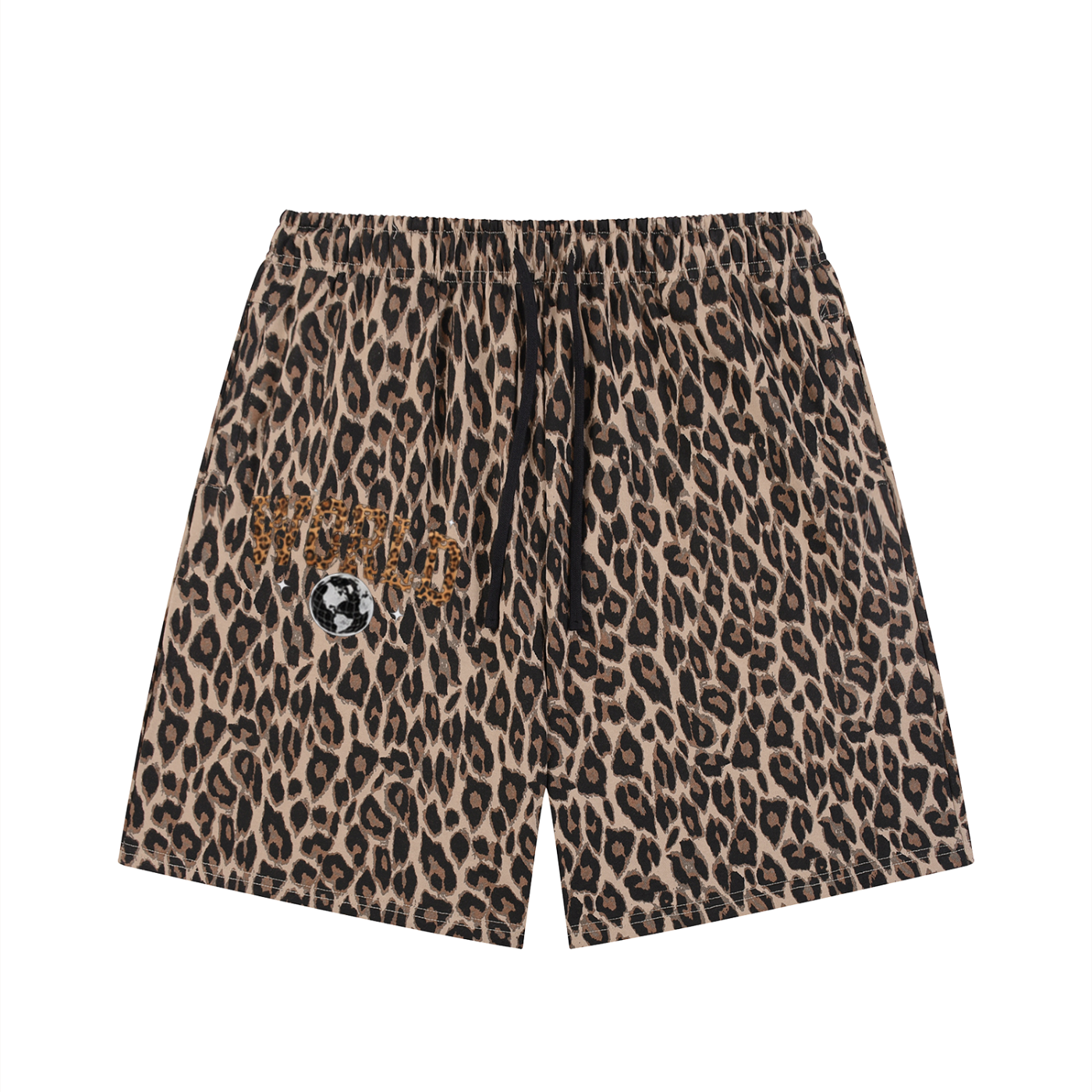 Unisex Heavyweight Leopard Drawstring swim Shorts
