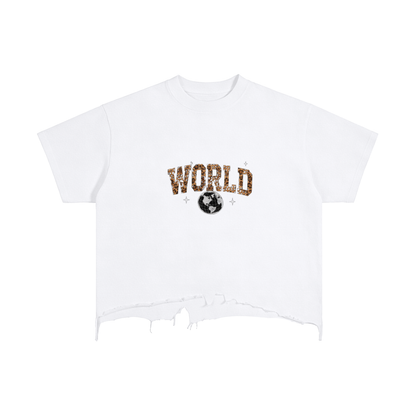 Vintage Wash Boxy Distressed Hem T-Shirt