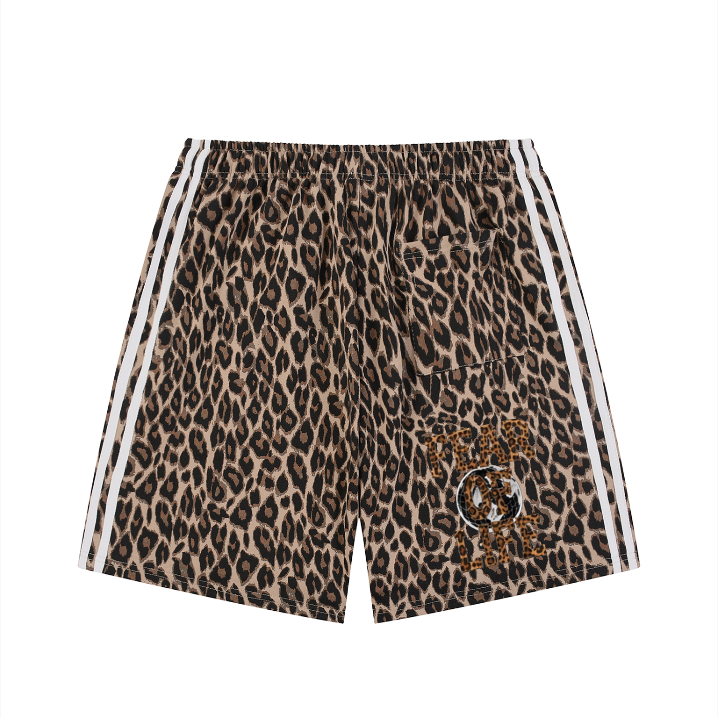 Unisex Heavyweight Leopard Drawstring swim Shorts