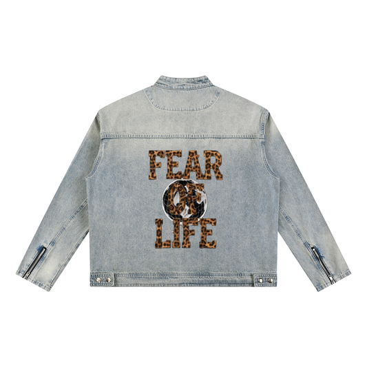 Vintage Wash Zip Denim Jacket