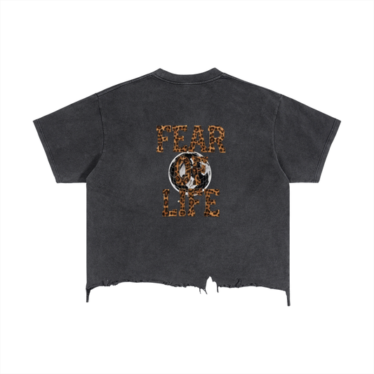 Vintage Wash Boxy Distressed Hem T-Shirt
