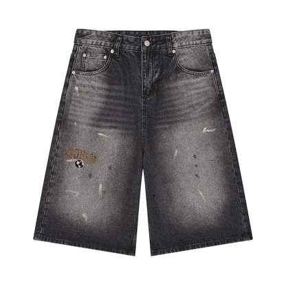 Men’s Vintage Wash Wide Leg Denim Shorts