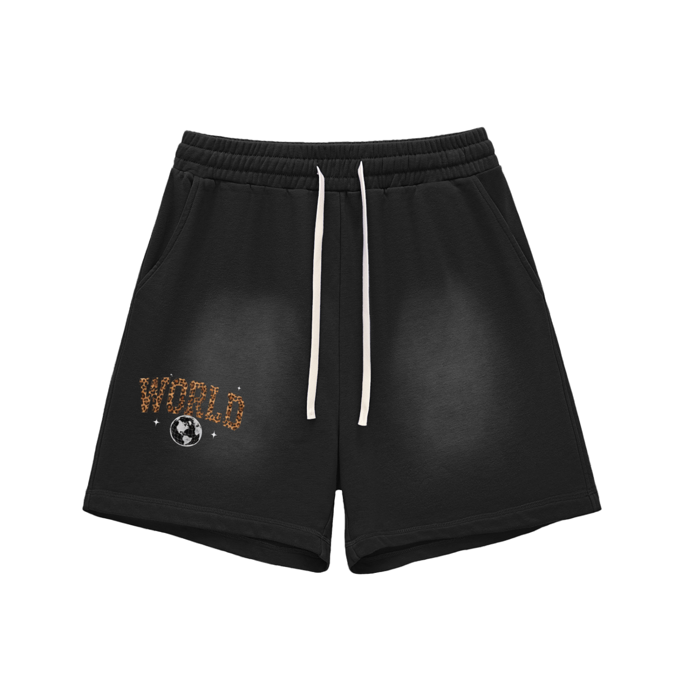 Sun Fade Raw Edge Cotton Shorts