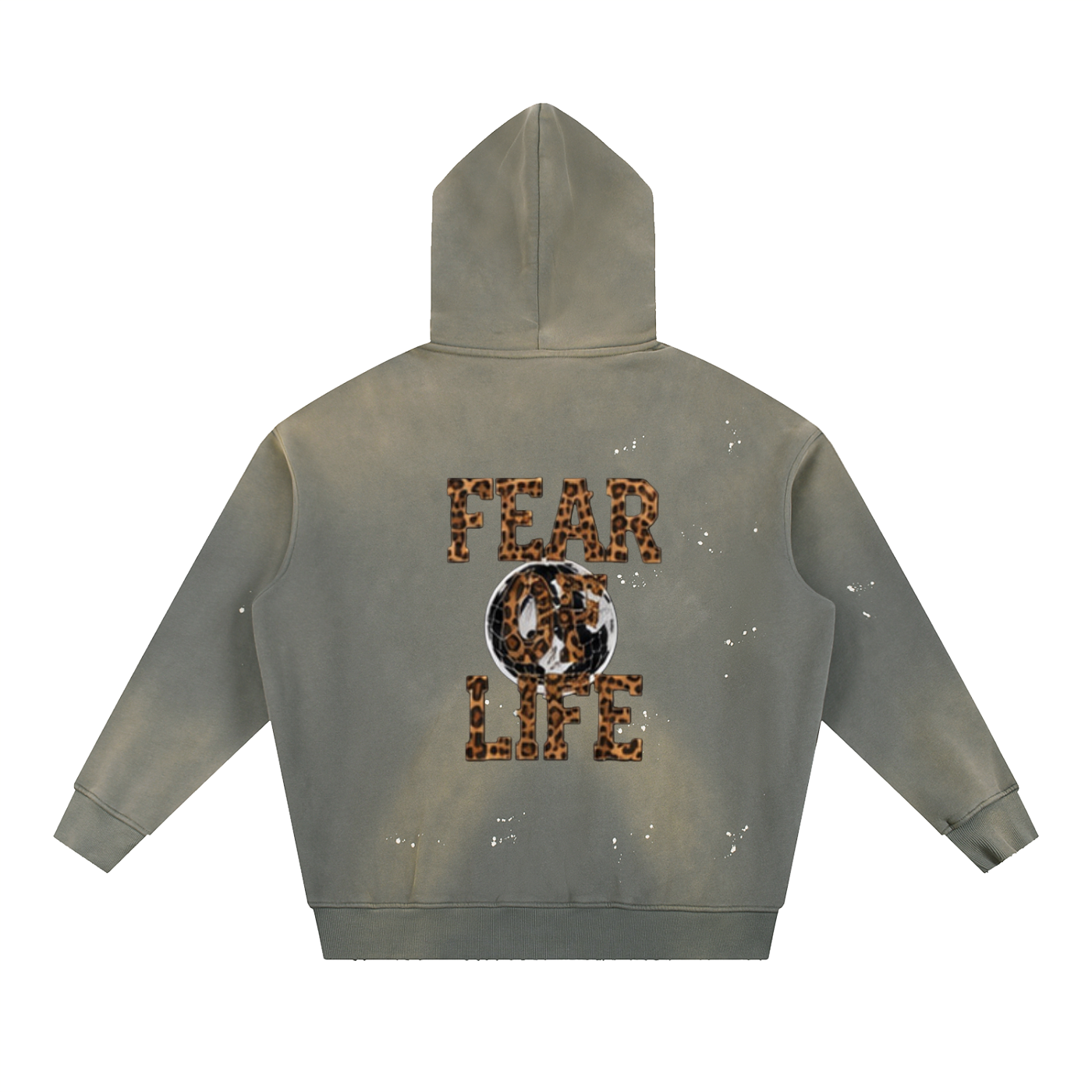 Vintage Washed Frayed Fleece Hoodie