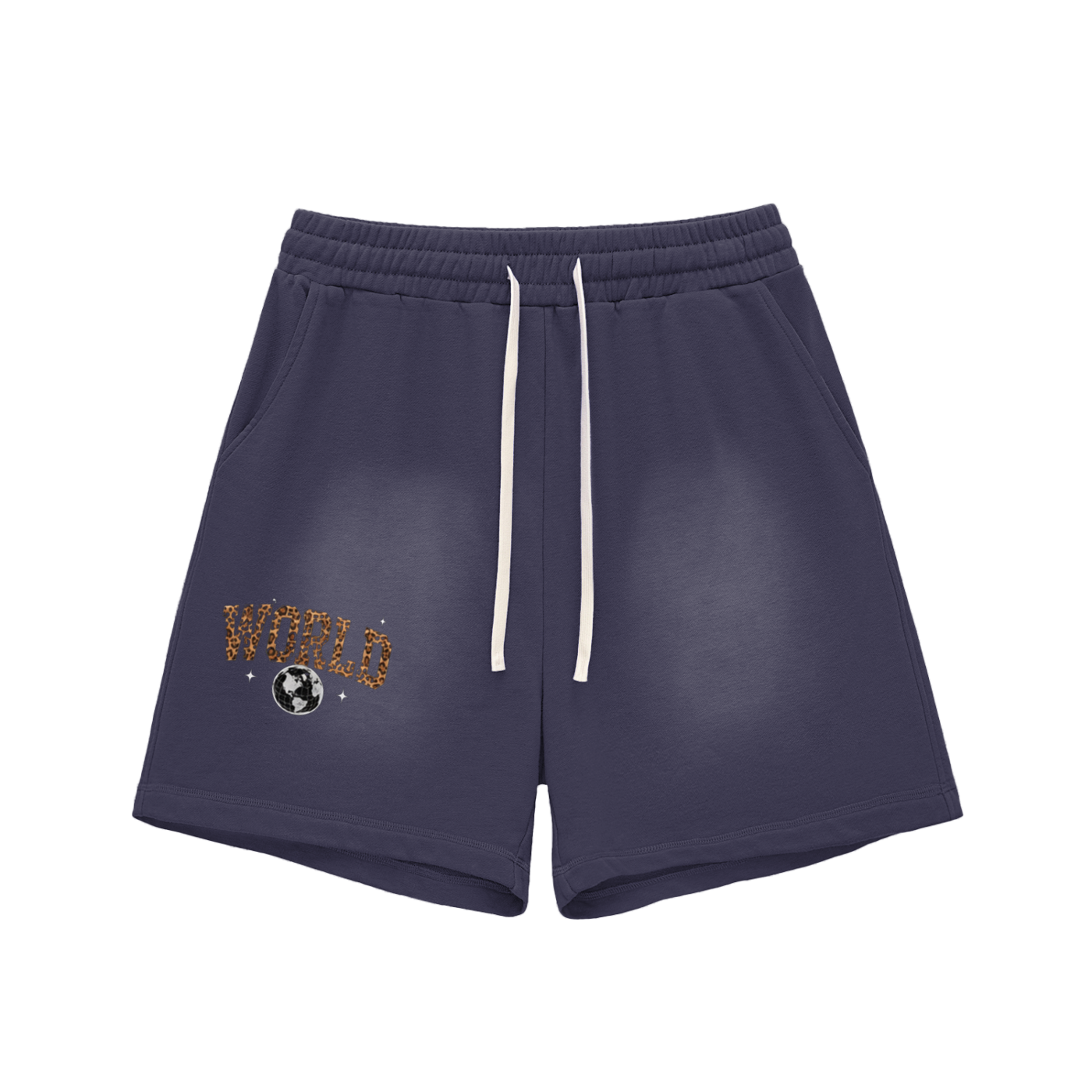 Sun Fade Raw Edge Cotton Shorts