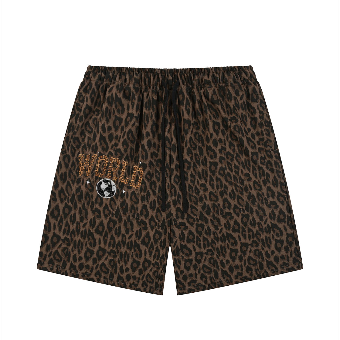 Unisex Heavyweight Leopard Drawstring swim Shorts