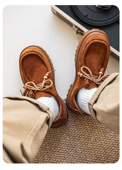 Men's Wide Toe Barefoot Shoes Classic Retro Casual Shoes Lightweight Outdoor Sports Walking Shoes Brown Thick Soled Work Shoes