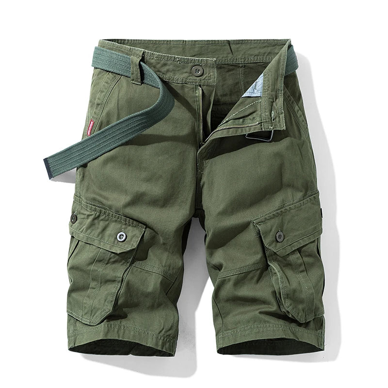 New Summer Men Cargo Shorts Cotton Multi-pocket Tactical Shorts Mens Casual Bermuda Shorts Outdoor Military Jogger Shorts Male