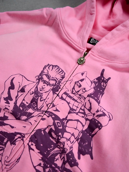 Echoes Act 3 Zip Up Hoodie Jojo Bizarre Adventure Hoodies Women Y2k Oversized Hip Hop Couples Harajuku Street Men Sweatshirt