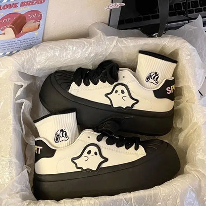 Shoes for Women High on Platform Round Toe Woman Footwear Trends 2025 Comfortable and Elegant Walking Aesthetic Vulcanized Shoe