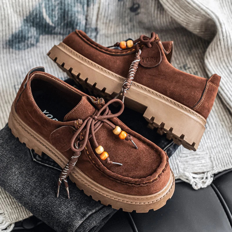 Men's Wide Toe Barefoot Shoes Classic Retro Casual Shoes Lightweight Outdoor Sports Walking Shoes Brown Thick Soled Work Shoes