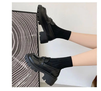 Women's Summer Footwear Loafers Shoes for Woman 2025 Office Round Toe Black Low Heel Elegant with Discount Genuine Mark Stylish