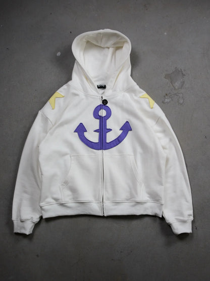 Three Swords Zip-Up Hoodies Embroidery Anime Hoodie Hip Hop Couples Harajuku Y2k Street Sweatshirt Men Clothing