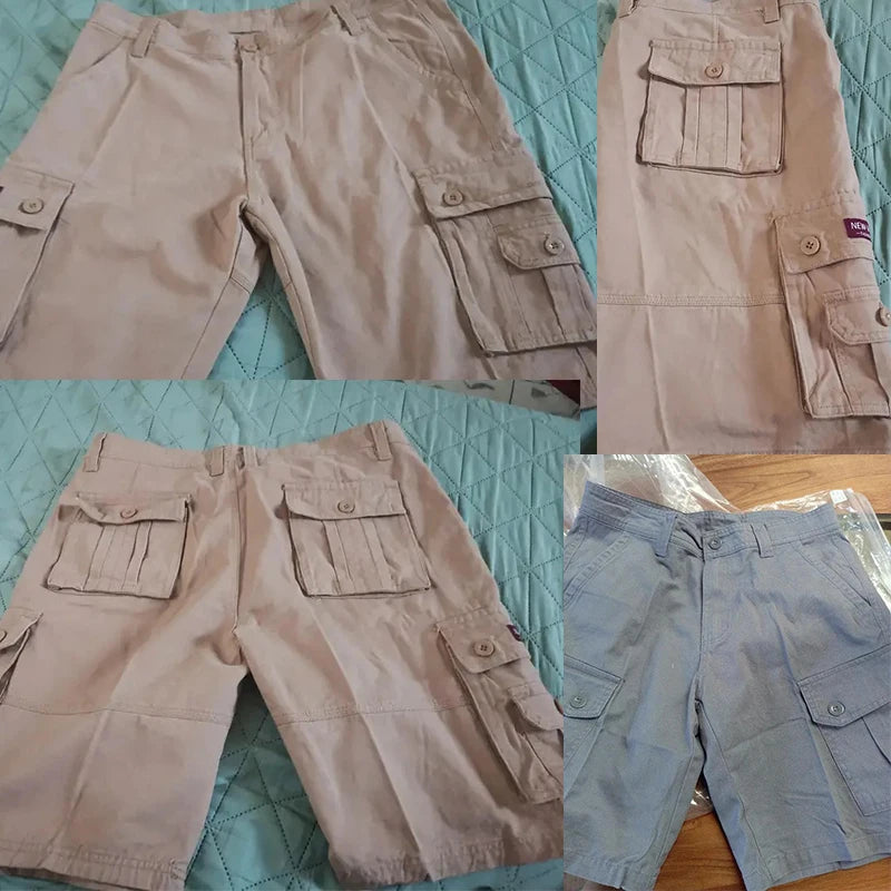 New Summer Men Cargo Shorts Cotton Multi-pocket Tactical Shorts Mens Casual Bermuda Shorts Outdoor Military Jogger Shorts Male