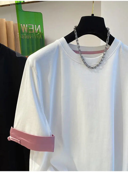 Women's Round Neck T-shirt 2024 New Summer Short-sleeved Tshirt Chic Simple Loose Tops Fashion Casual Versatile