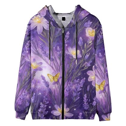 Trendy Floral Zip-Up Hoodies with Vibrant Flower Patterns Printed Unisex Spring Autumn Casual Streetwear and Outdoor Activities