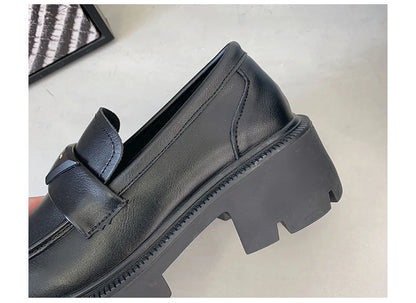 Women's Summer Footwear Loafers Shoes for Woman 2025 Office Round Toe Black Low Heel Elegant with Discount Genuine Mark Stylish