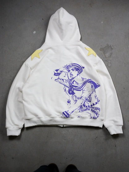 Three Swords Zip-Up Hoodies Embroidery Anime Hoodie Hip Hop Couples Harajuku Y2k Street Sweatshirt Men Clothing