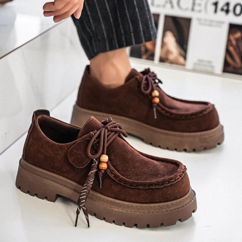 Men's Wide Toe Barefoot Shoes Classic Retro Casual Shoes Lightweight Outdoor Sports Walking Shoes Brown Thick Soled Work Shoes