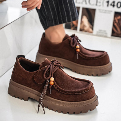 Men's Wide Toe Barefoot Shoes Classic Retro Casual Shoes Lightweight Outdoor Sports Walking Shoes Brown Thick Soled Work Shoes
