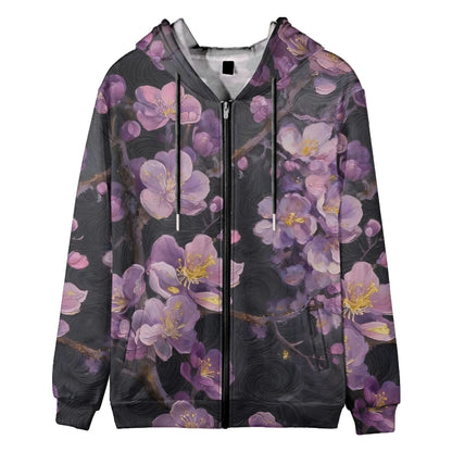 Trendy Floral Zip-Up Hoodies with Vibrant Flower Patterns Printed Unisex Spring Autumn Casual Streetwear and Outdoor Activities