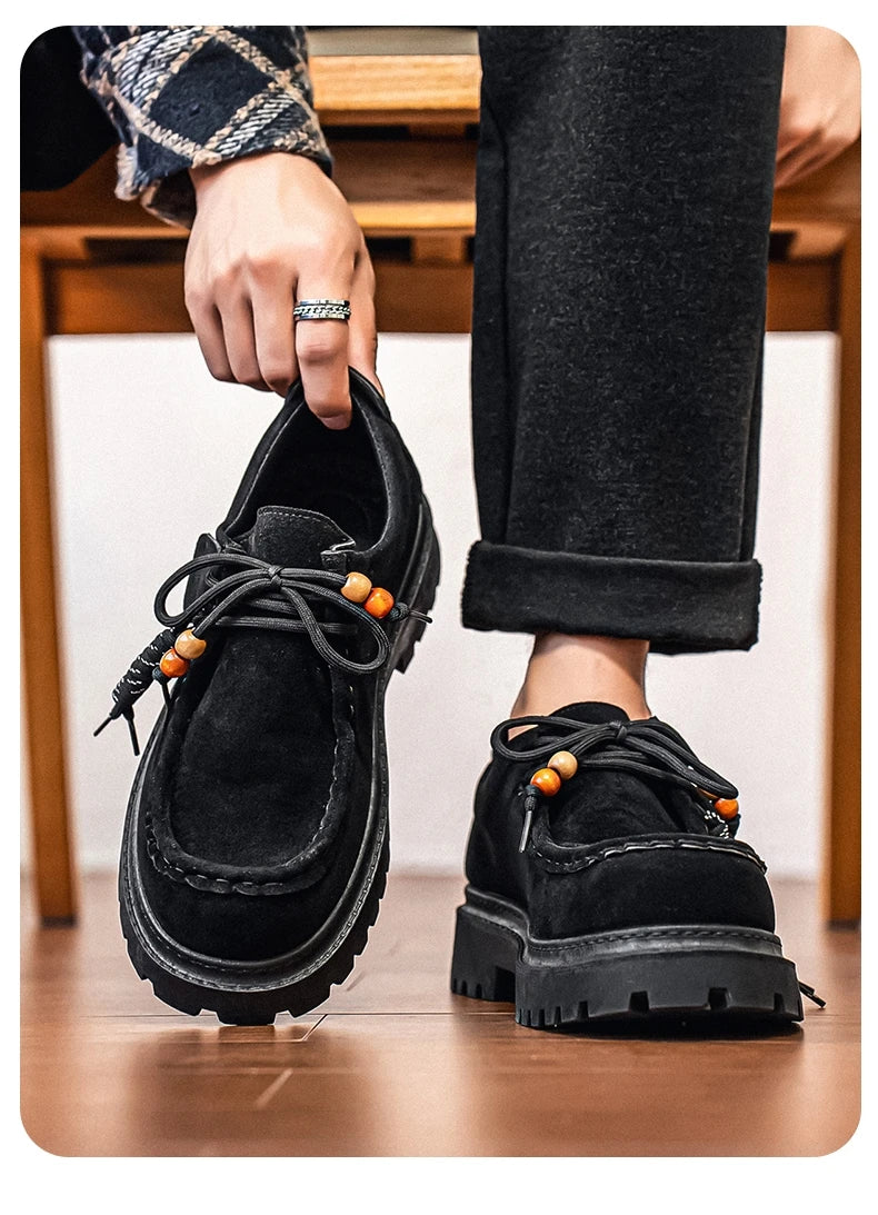 Men's Wide Toe Barefoot Shoes Classic Retro Casual Shoes Lightweight Outdoor Sports Walking Shoes Brown Thick Soled Work Shoes