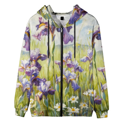 Trendy Floral Zip-Up Hoodies with Vibrant Flower Patterns Printed Unisex Spring Autumn Casual Streetwear and Outdoor Activities