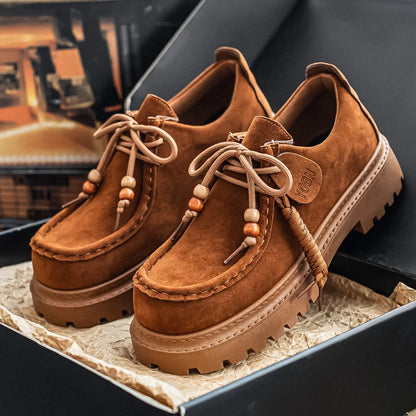 Men's Wide Toe Barefoot Shoes Classic Retro Casual Shoes Lightweight Outdoor Sports Walking Shoes Brown Thick Soled Work Shoes