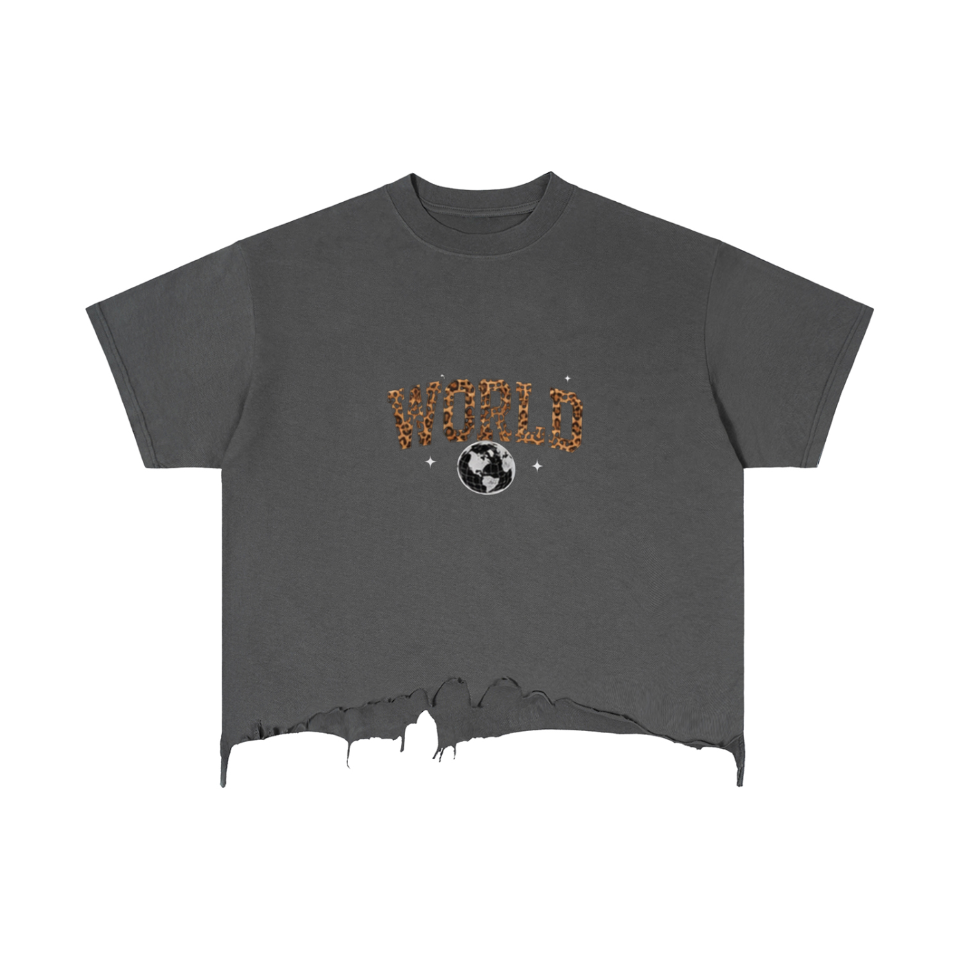 Vintage Wash Boxy Distressed Hem T-Shirt