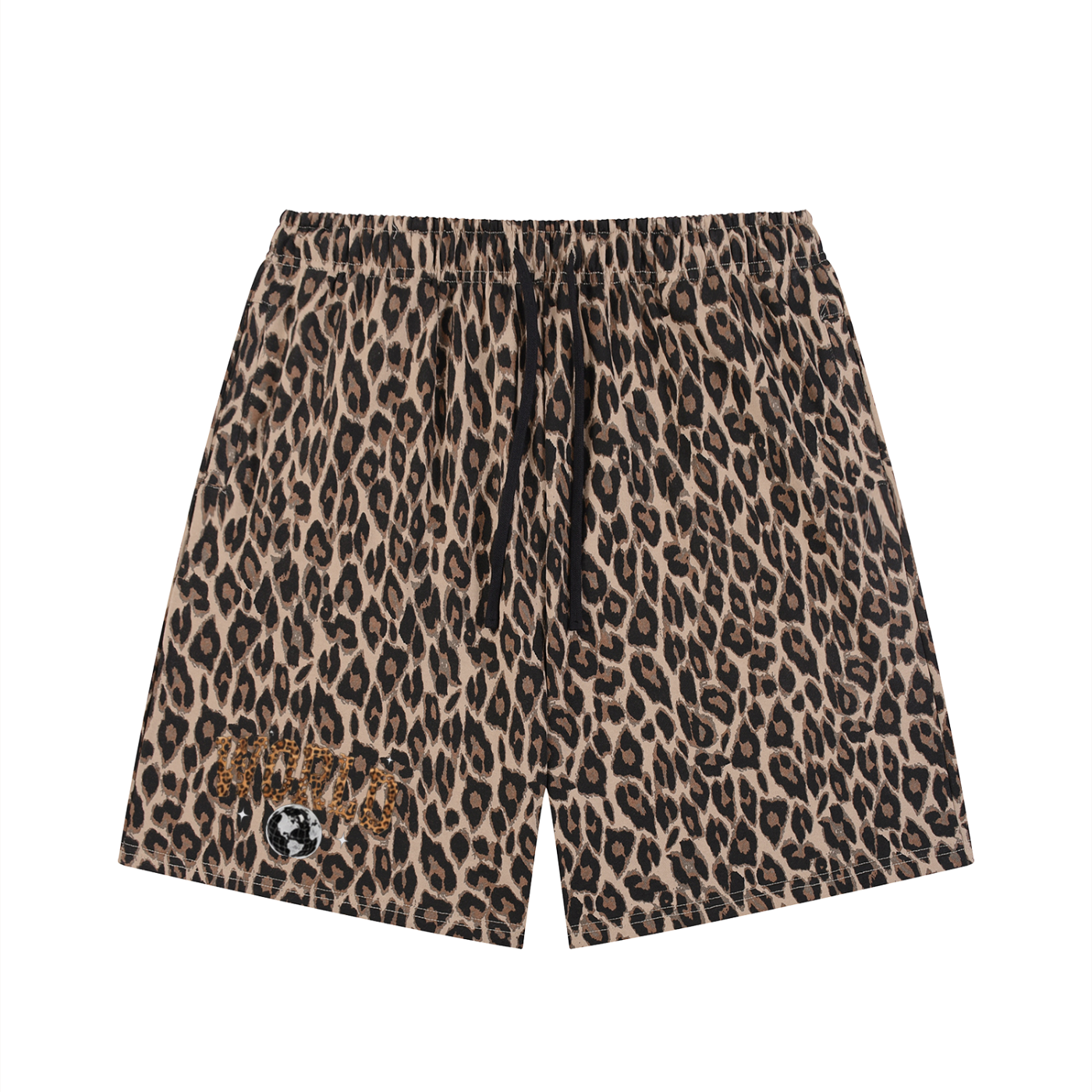 Unisex Heavyweight Leopard Drawstring swim Shorts