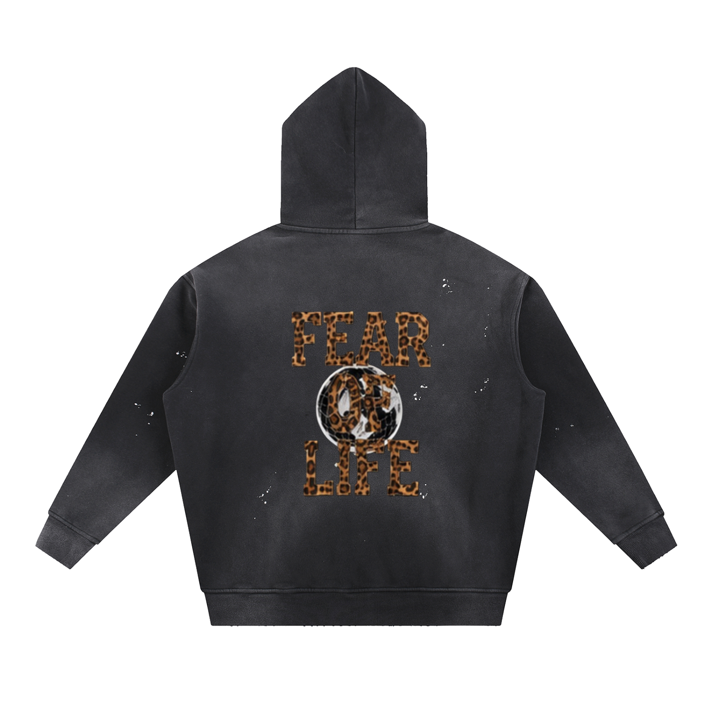 Vintage Washed Frayed Fleece Hoodie